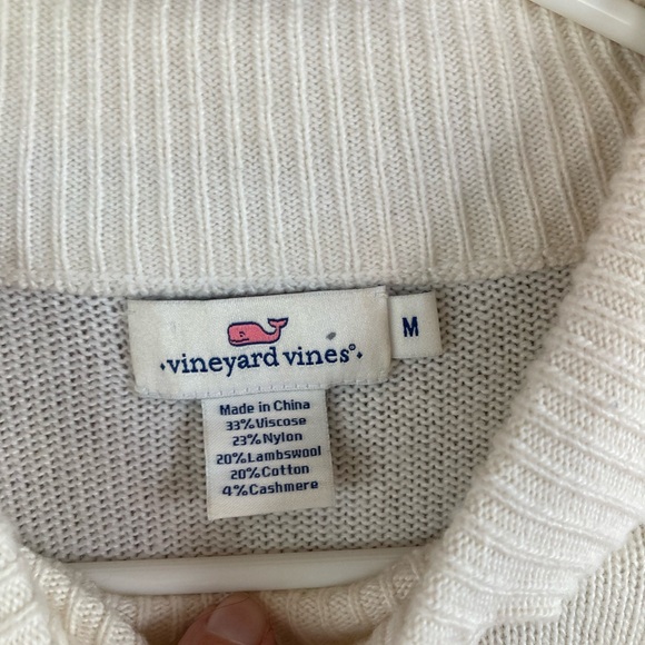 Vineyard Vines cream mock neck sweater. Size M - Picture 3 of 3